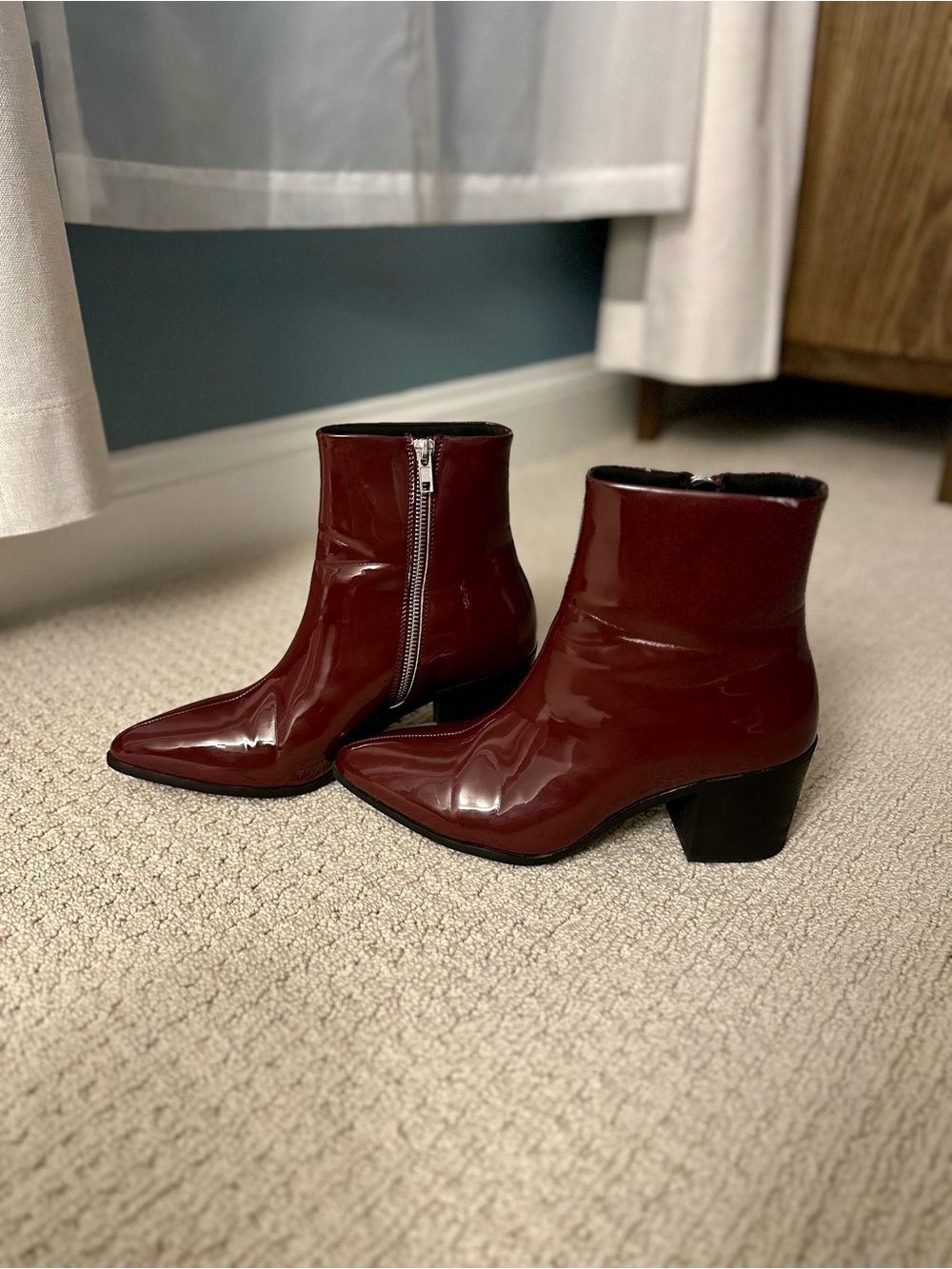 Men’s Burgundy Heeled Chelsea Ankle Boots